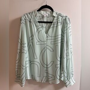 Mint Calvin Klein Green and Black Blouse